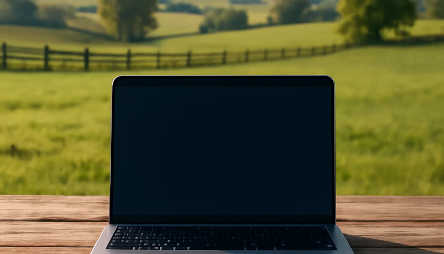 Person researching how to sell land online in Kentucky on a laptop