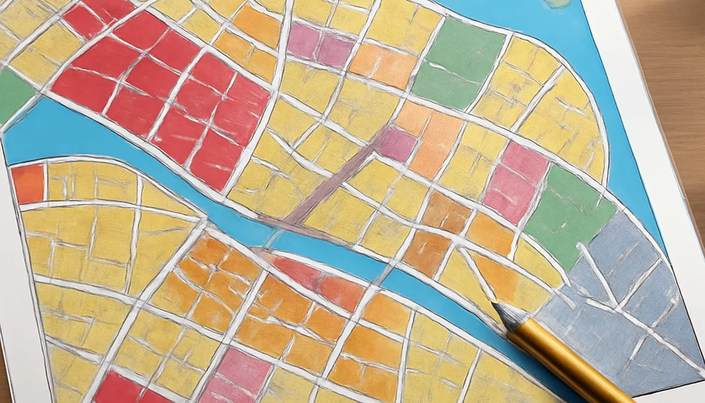 Zoning map of a Kentucky municipality showing development zones